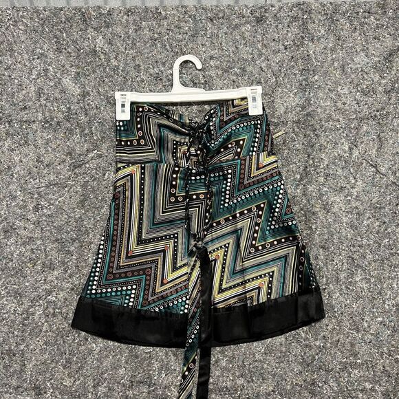 Co-me Como Shirt Women M Medium Multicolor Sleeveless Party Geometric Dark - Picture 1 of 9